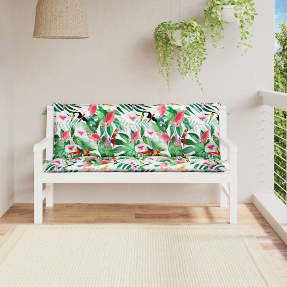 Възглавници за градински пейки 2 бр шарени 150x50x7 см плат