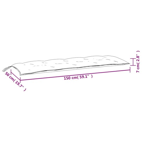 Възглавници за градински пейки 2 бр шарени 150x50x7 см плат