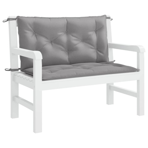 Възглавница за градинска пейка сива 100x(50+50)x7 см оксфорд