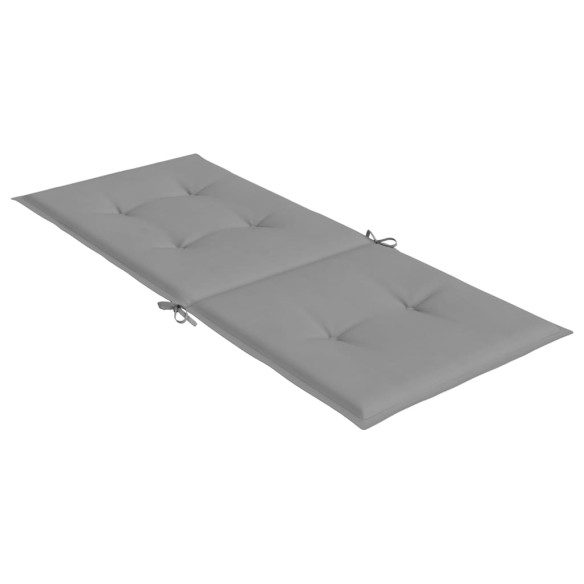 Възглавници за стол с облегалка 2 бр сиви 120x50x3 см плат