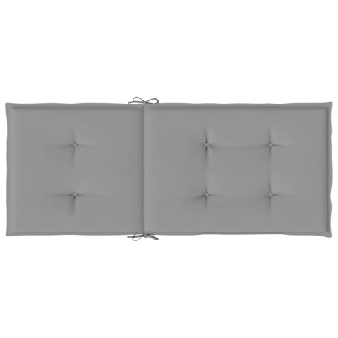 Възглавници за стол с облегалка 2 бр сиви 120x50x3 см плат