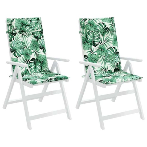 Възглавници за столове с облегалка 2 бр на листа Оксфорд плат