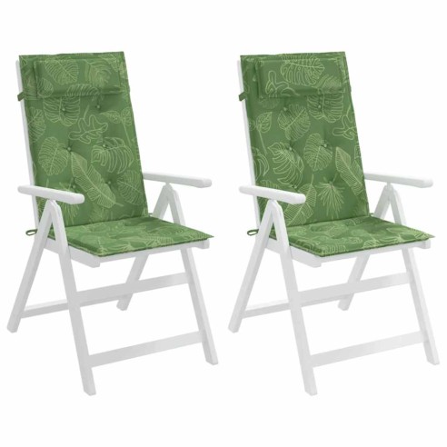 Възглавници за столове с облегалка 2 бр на листа Оксфорд плат