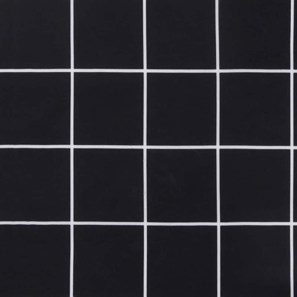 Възглавница за градинска пейка черно каре 200x50x4 см текстил