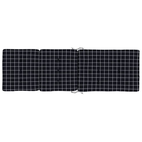 Възглавници за столове шезлонги 2 бр черно каре Оксфорд плат