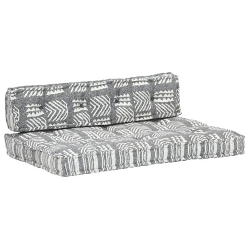 Палетна възглавница за диван, сива, текстил, пачуърк