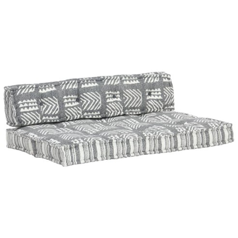 Палетна възглавница за диван, сива, текстил, пачуърк