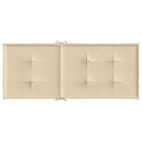 Възглавници за столове с облегалки 2 бр бежови 120x50x3 см плат