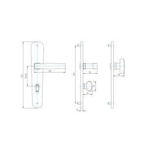 Дръжка за секретна брава 90 мм шагрен Класико SONICO - 1 2