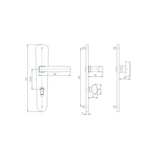 Бяла дръжка за сервизна брава 70 мм Класико SONICO - 1 2