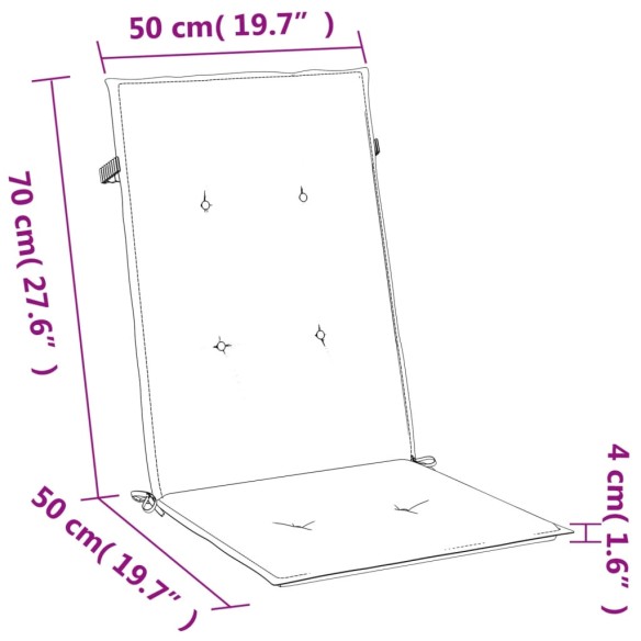 Възглавници за стол 2 бр меланж таупе 120x50x4 см плат