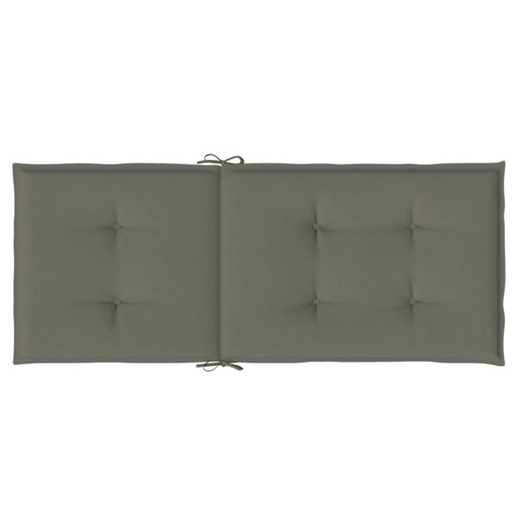 Възглавници за стол 2 бр меланж тъмносиви 120x50x4 см плат