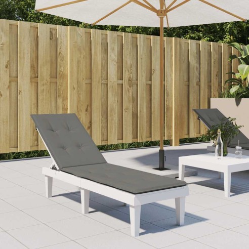 Възглавница за стол шезлонг меланж тъмносива (75+105) x 50 x 4 см