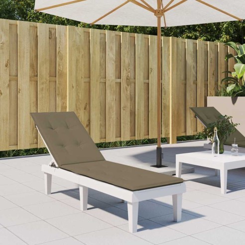 Възглавница за стол шезлонг меланж таупе (75+105) x 50 x 4 см плат