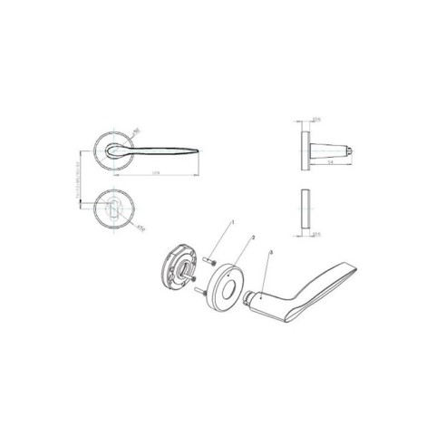 Дръжка за секретна брава 1/2 месинг Русе SONICO - 2