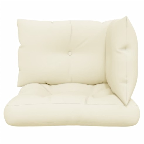 Палетни възглавници, 3 бр, кремави, текстил