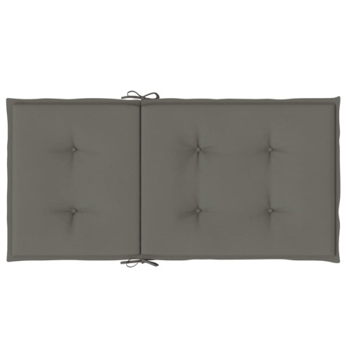 Възглавници за столове 2 бр меланж тъмносиви 100x50x4 см плат