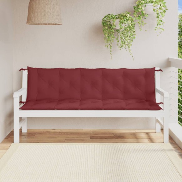 Възглавници за градински пейки 2 бр виненочервени 180x50x7 см