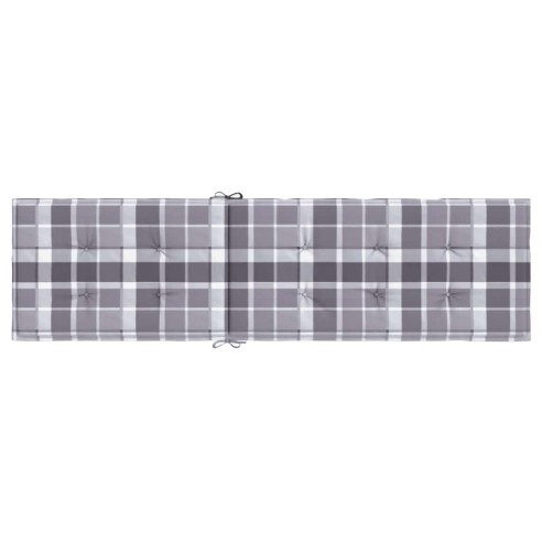 Възглавница за стол шезлонг сиво каре (75+105)x50x4 см