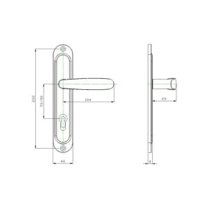 Бяла дръжка за обикновена брава 90 мм Силистра SONICO 2