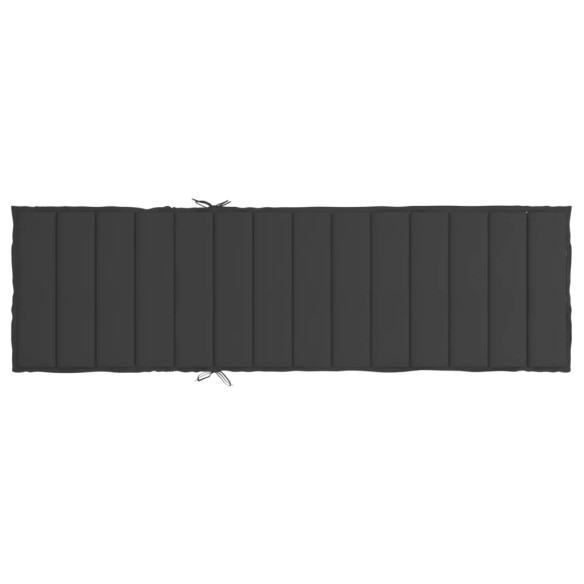 Шалте за шезлонг, черно, 200x60x3 см, Оксфорд плат