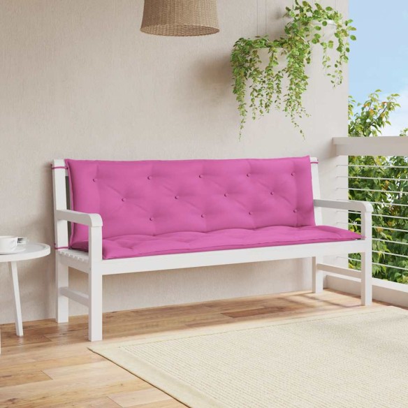 Възглавници за градински пейки 2 бр розови 150x50x7 см плат
