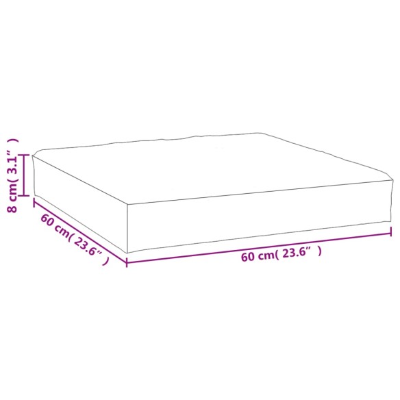 Палетна възглавница многоцветна 60x60x8 см плат Оксфорд