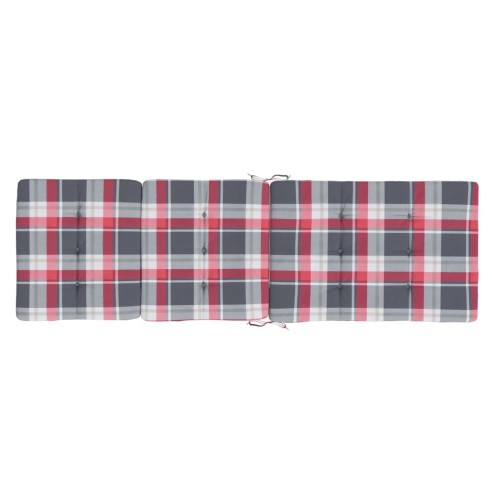 Възглавници за столове шезлонги 2 бр червено каре Оксфорд плат