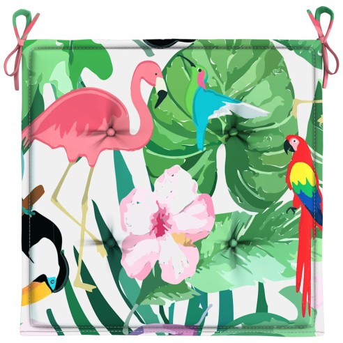 Възглавници за градински столове 2 бр шарени 40x40x4 см плат