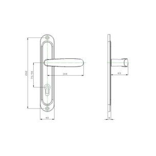 Дръжка за секретна брава с топка 90 мм месинг Силистра SONICO 2
