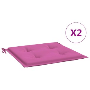 Възглавници за градински столове 2 бр розови 50x50x4 см текстил 2