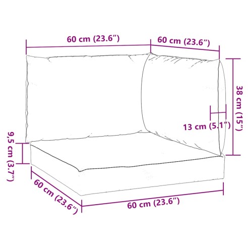 Палетни възглавници, 3 бр, черни, Оксфорд плат