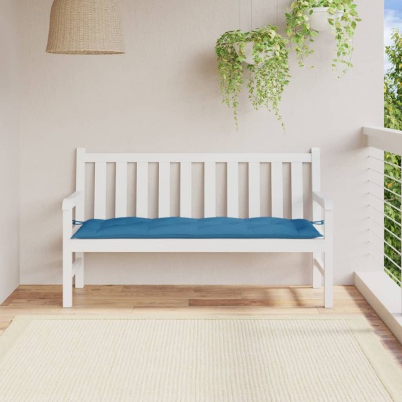 Възглавница за градинска пейка меланж синя 150x50x7 см плат