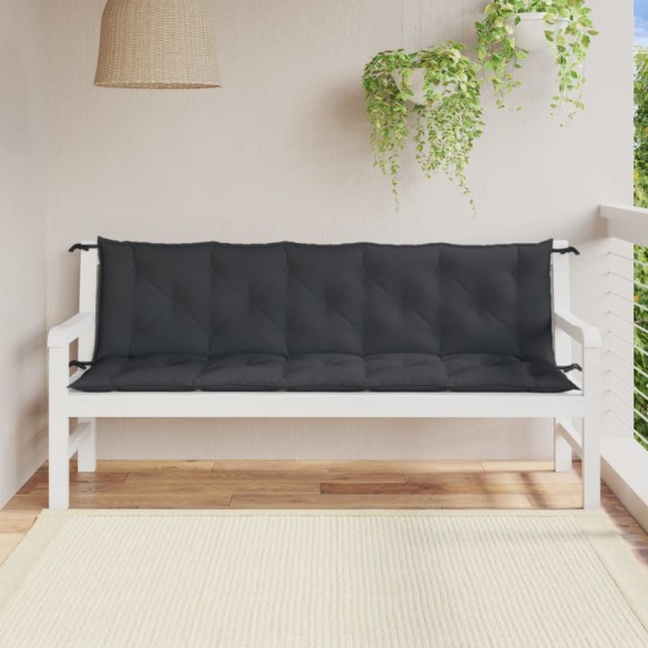 Възглавници за градински пейки 2 бр антрацит 180x50x7 см плат