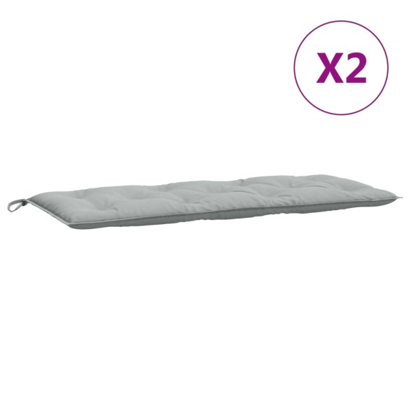 Възглавници за градински пейки 2 бр меланж сив 120x50x7 см