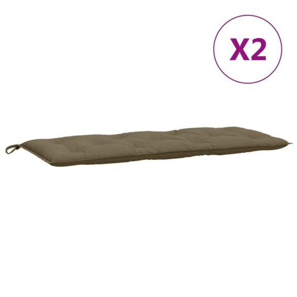 Възглавници за градински пейки 2 бр таупе 120x50x7 см плат