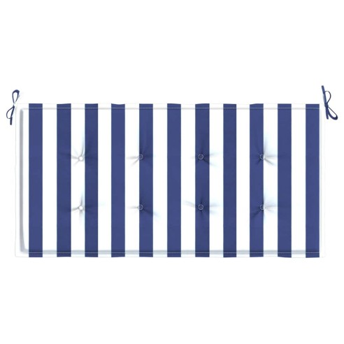 Възглавница за пейка синьо и бяло райе 120x50x4 см оксфорд плат