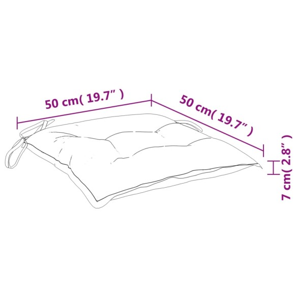 Възглавници за столове 2 бр тюркоаз 50x50x7 см Оксфорд плат