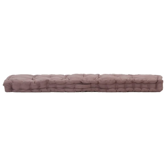 Палетна възглавница за под, памук, 120x40x7 см, таупе