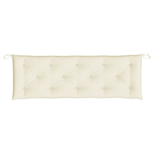 Възглавница за градинска пейка кремава 150x50x7 см оксфорд плат