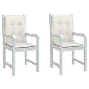 Възглавници за столове 2 бр меланж кремави 100x50x4 см плат