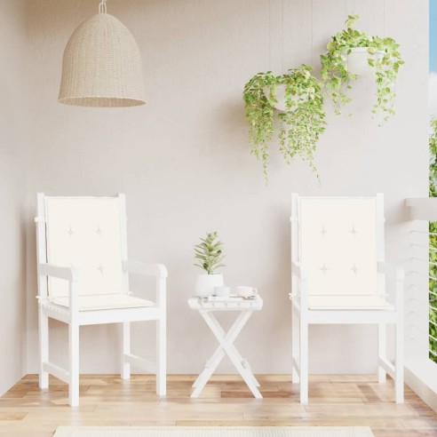 Възглавници за столове 2 бр меланж кремави 100x50x4 см плат