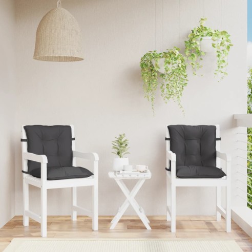 Възглавници за стол 2 бр меланж антрацит 100x50x7 см плат