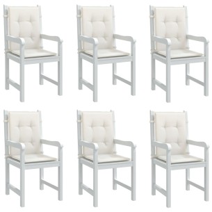 Възглавници за столове 6 бр меланж кремави 100x50x4 см плат