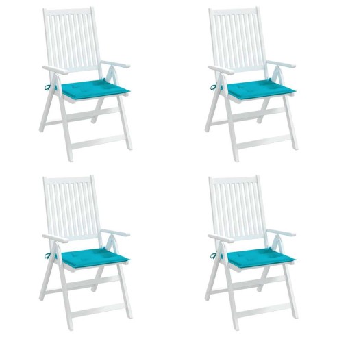 Възглавници за столове, 4 бр, тюркоаз, 40x40x4 см, плат