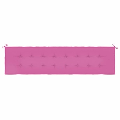 Възглавница за градинска пейка розова 200x50x4 см текстил