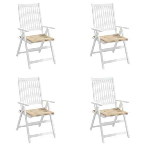 Възглавници за столове 4 бр бежови 50x50x4 см Оксфорд плат