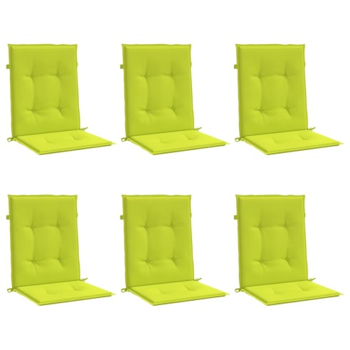 Възглавници за столове 6 бр яркозелени 100x50x3 см Оксфорд плат