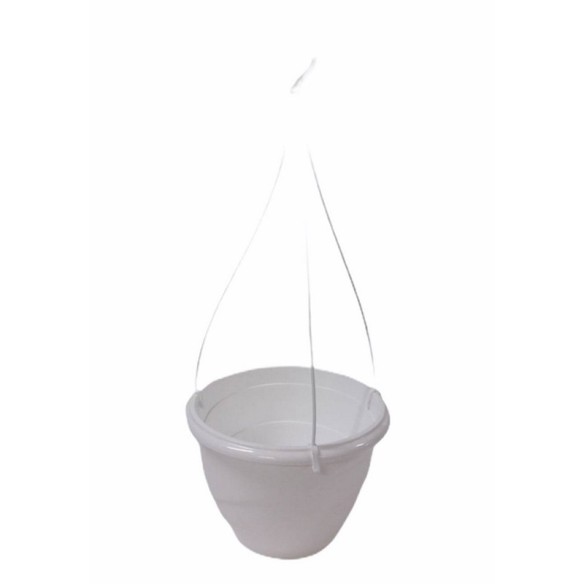 Градинска саксия без кука МН Ф21 см бял цвят - 1