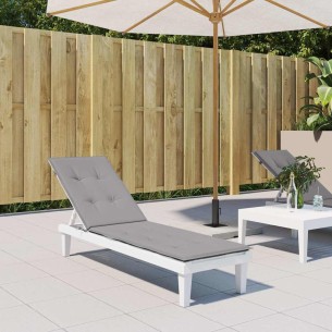 Възглавница за стол шезлонг сива (75+105)x50x4 см